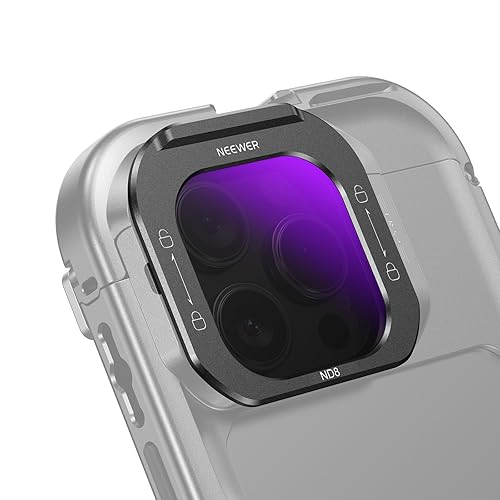 NEEWER ND8 Phone Lens Filter, Quick Release Multicoated HD Optical Glass Neutral Density ND Filter Compatible with iPhone 16 Pro (PA073) iPhone 16 Pro