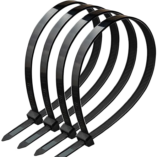 200 Pack 16 Inch Zip Ties,ECRABONE Heavy Duty Zip Ties, 175 LBS Tensile Strength Black Cable Ties for Outdoor Wiring, Home Organization, Electrical