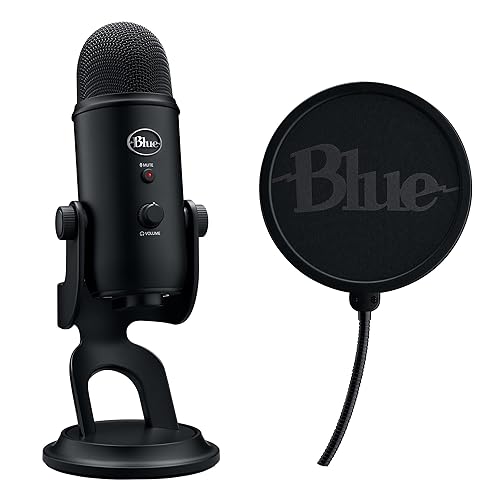 Logitech Blue Yeti Game Streaming Kit with Yeti USB Gaming Mic, Blue VO!CE Software, Exclusive Streamlabs Themes, Custom Pop Filter, PC/Mac/PS4/PS5