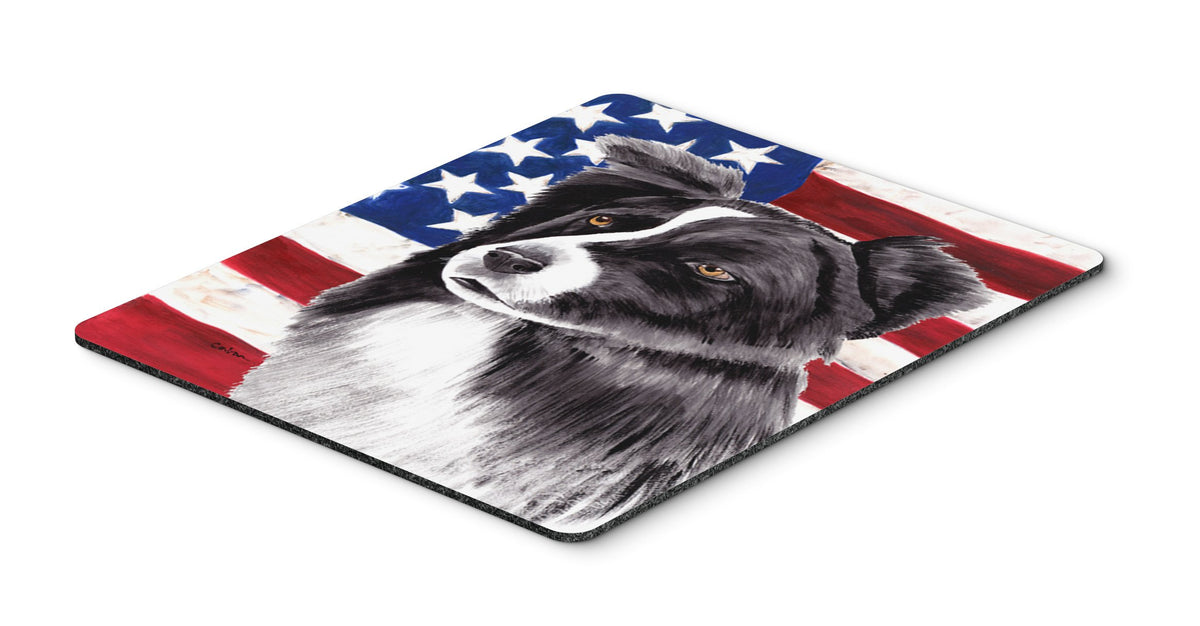 Caroline's Treasures SC9009MP USA American Flag with Border Collie Mouse Pad, Hot Pad or Trivet for Home Office Gaming Working Computers Laptop Mouse