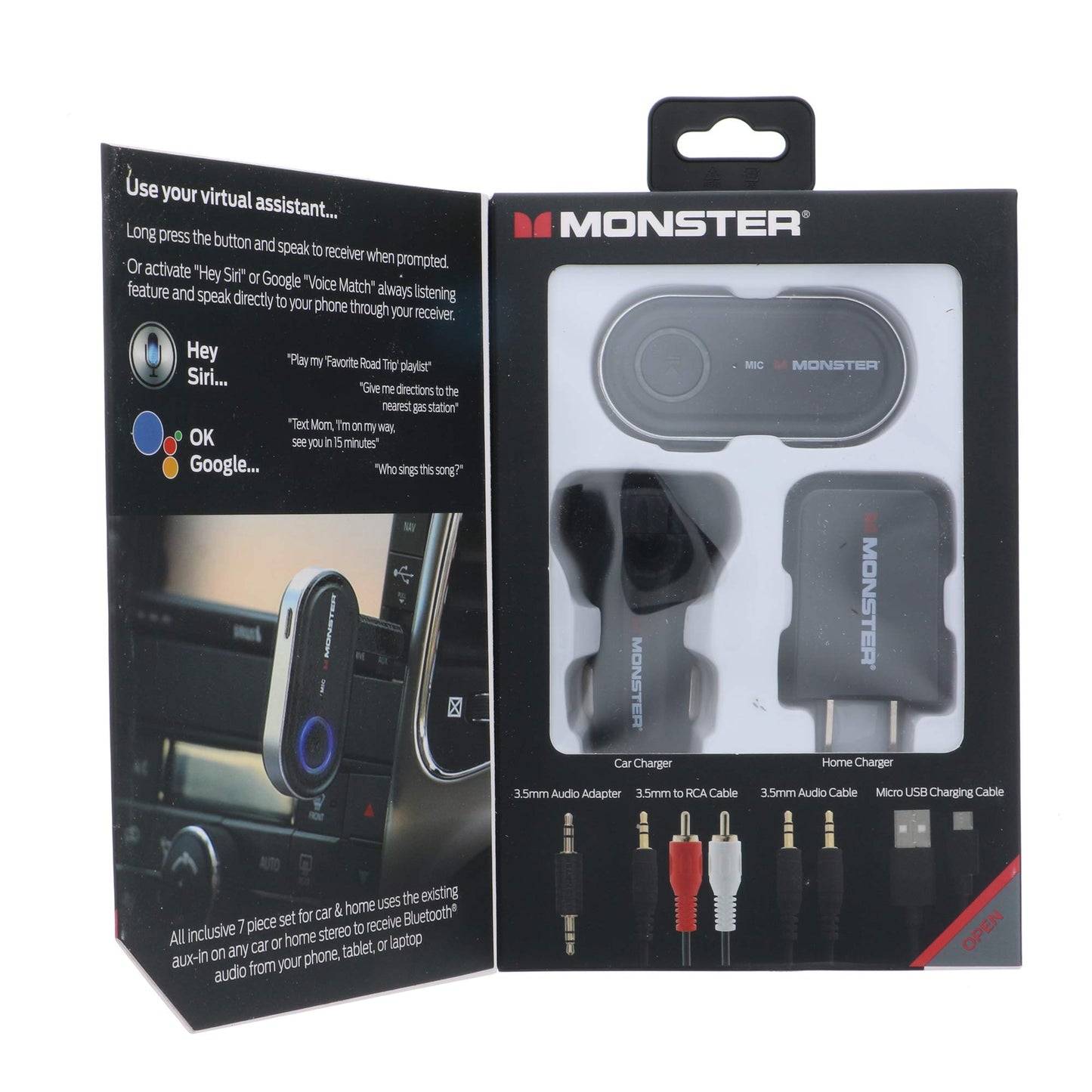 Monacor Audio Receiver Set, Black (MBA9-1009-BLK)