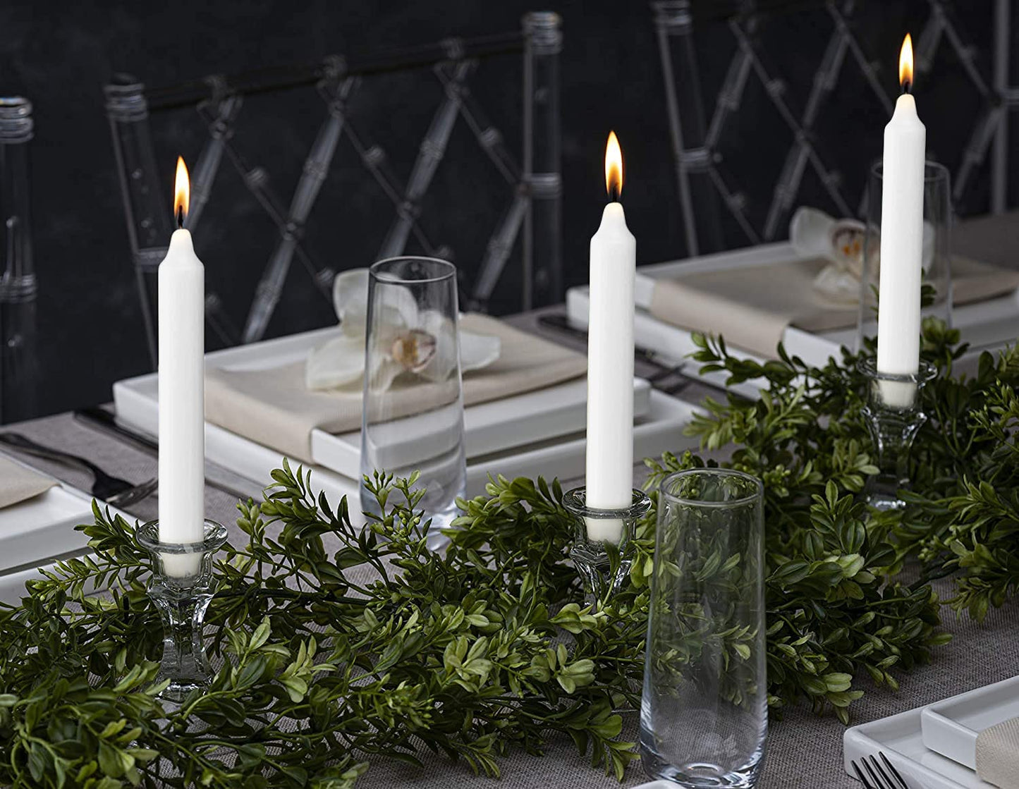 BOLSIUS White Candlesticks - 2 Packs = Total 90 Candles - 6+ Hours - Premium European Quality - Consistent Smokeless Flame - Unscented Dripless Dinner