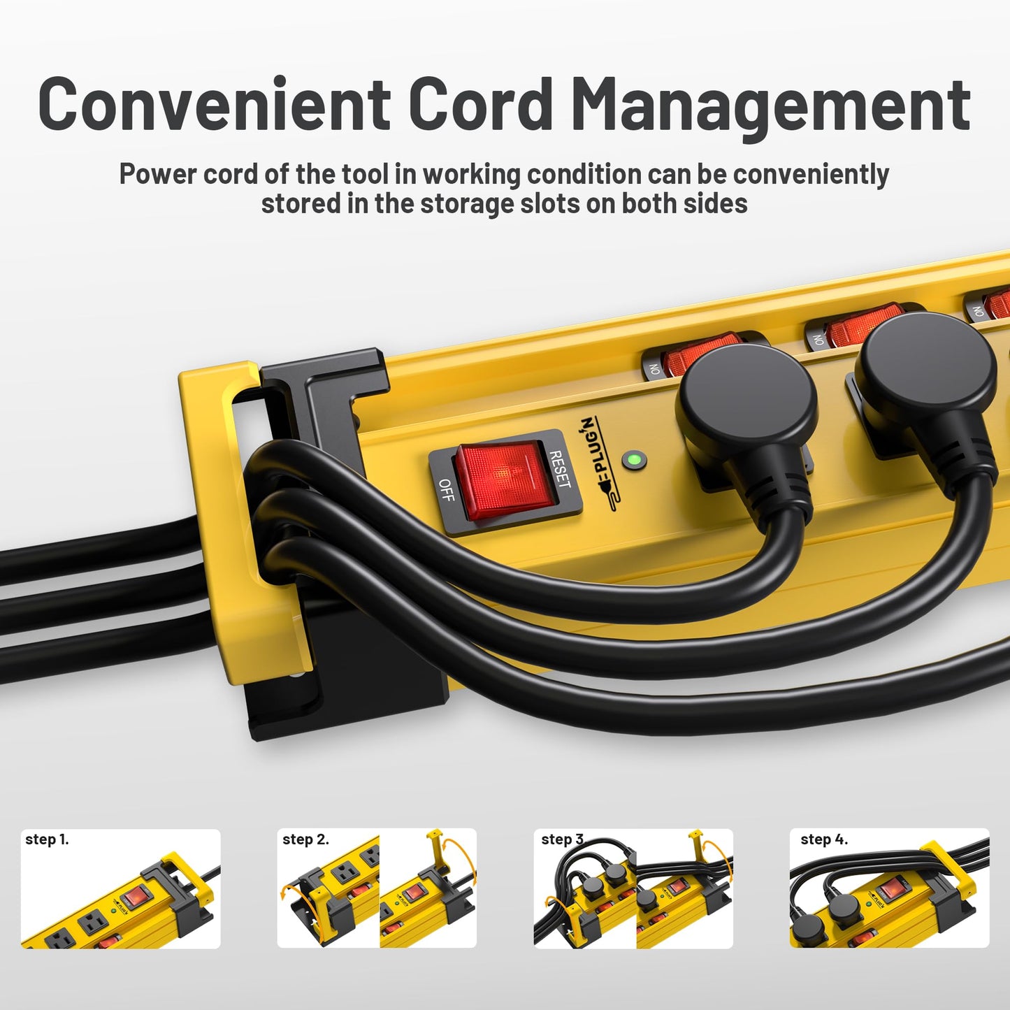 Plug'n 12 Outlet 13 Individual Switches,3300J Surge Protector Power Strip,9FT/14AWG/15AMP/1875W Power Cord,Heavy Duty Metal Power Strip with Cord