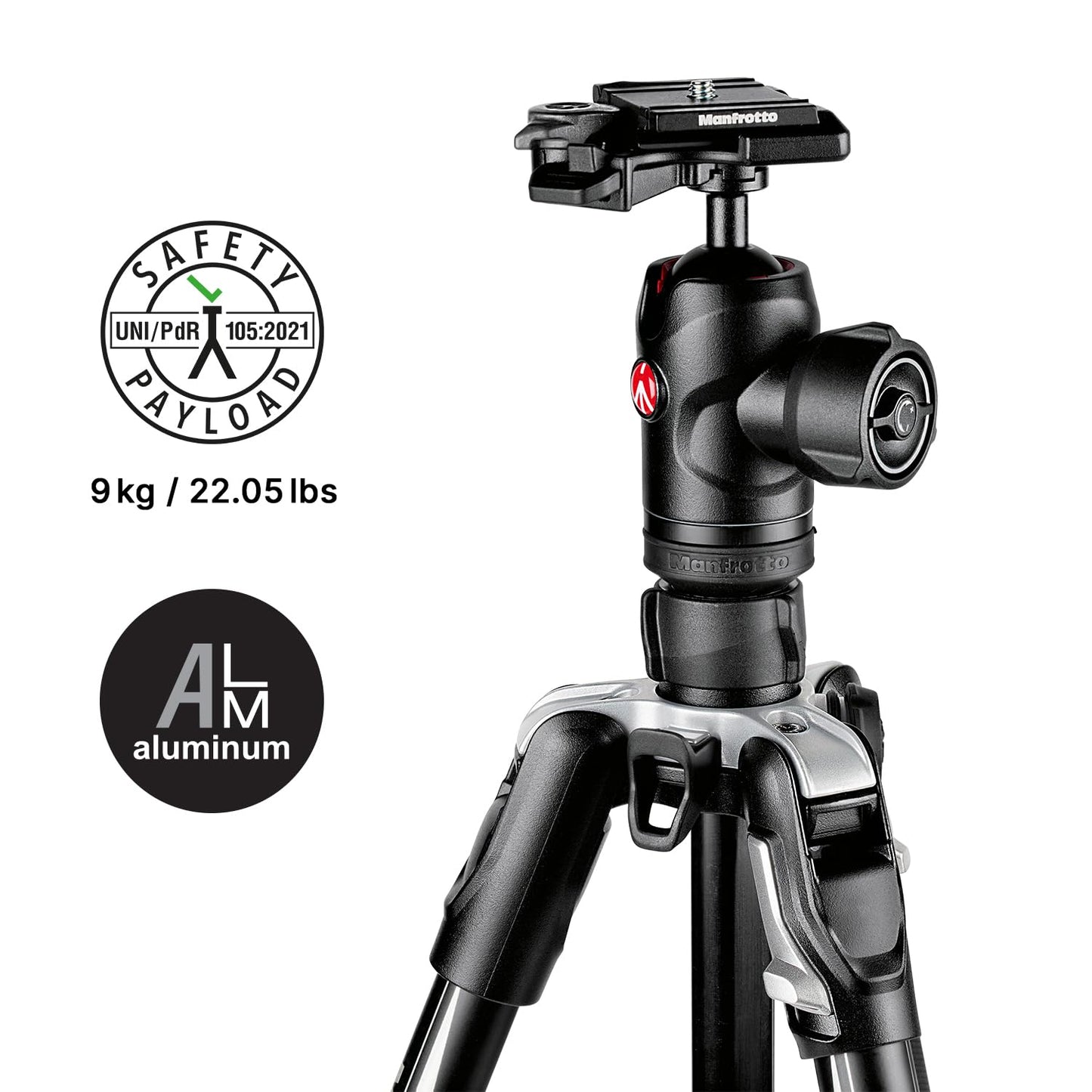 Manfrotto Befree Advanced Camera Tripod Kit with Twist Closure, Travel Tripod Kit with Ball Head, Portable and Compact, Camera Tripod in Aluminum