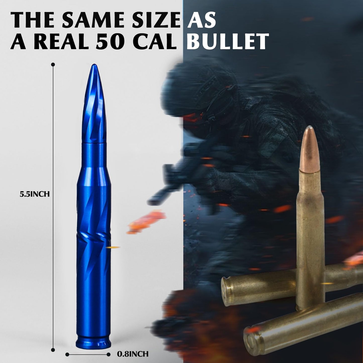 Car Truck Antenna 50 Cal Bullet Antenna Truck Accessories Silverado 1500 Ford F150 Dodge Ram 1500 GMC Sierra 1500 Ranger Short Replacement Antena para