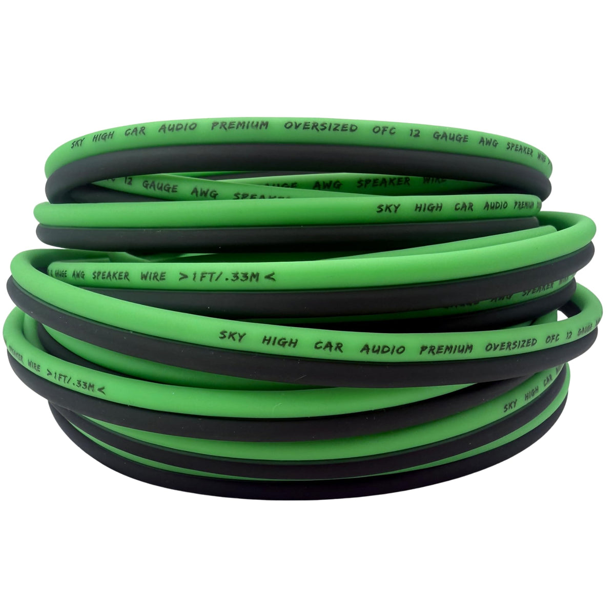 100' feet True 12 Gauge AWG OFC Speaker Wire Green/Black Car Home Audio