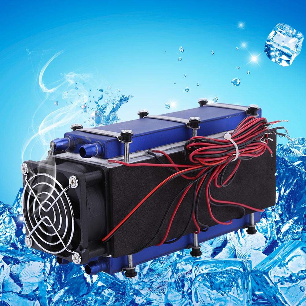 Thermoelectric Peltier Cooler, DC 12V 576W 8 Chip TEC1-12706 DIY Thermoelectric Cooler Refrigeration Cooling Fan System Heatsink Kit, Low Noise Air