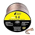 PAKA TOOLS High Performance Speaker Wire Copper Clad Aluminum (CCA) Speaker Cable 100 FT Spool - Ideal Home Cinema Speaker Wire Cable and Car Audio