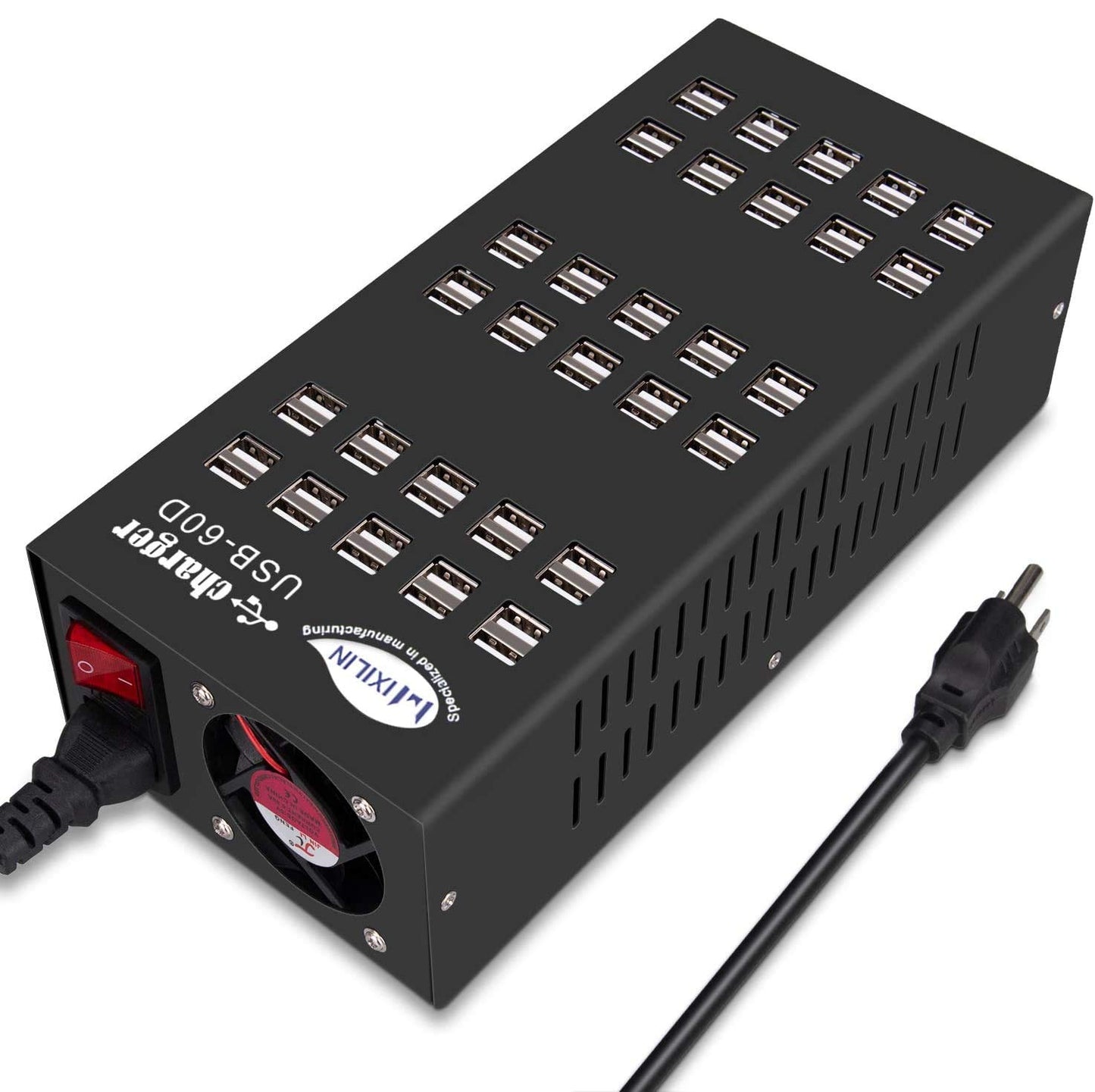 60 Ports USB Charging Station with Intelligent Protection, Multi-Port USB Charging Station Organizer for Hotel School Shopping Malls