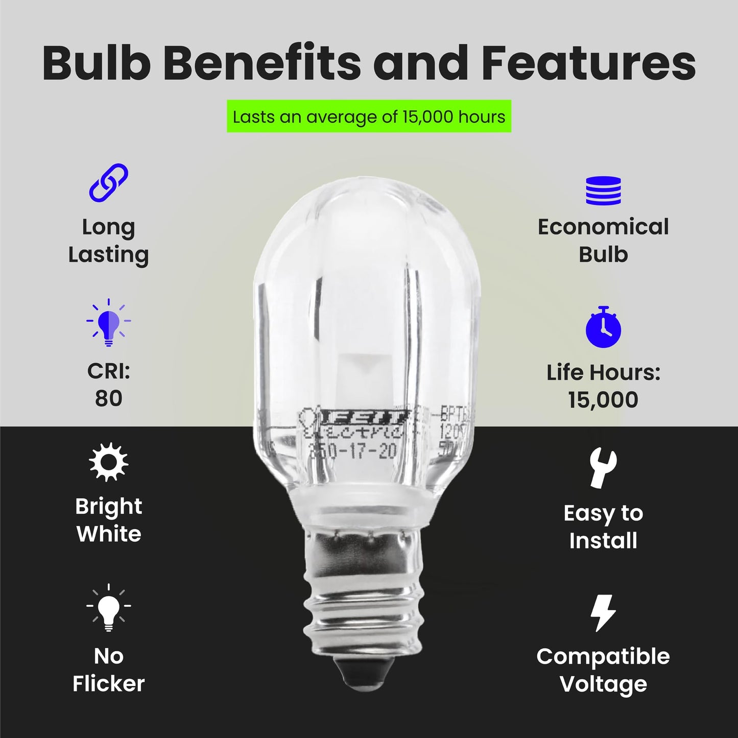 Feit Electric BPT6/SU/LED 15W Equivalent T6 Special Use Non-Dimmable LED Light Bulb, Warm White