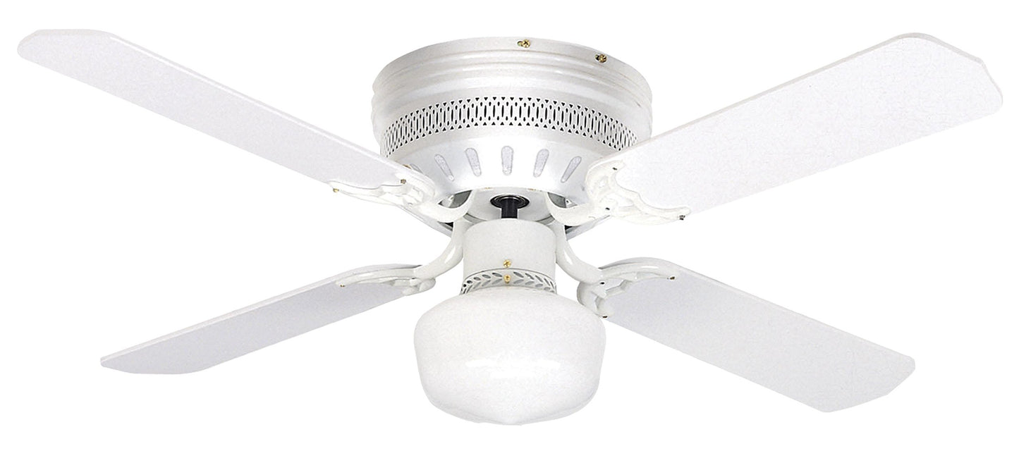 Litex CC42WW4L Celeste Collection 42-Inch Ceiling Fan with Five Reversible White/Whitewash Blades and Single Light kit with White Opal Glass