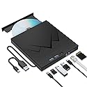 7 in 1 External CD/DVD Drive For Laptop With LAN PORT, Portable DVD Player For Laptop With Ethernet Adapter SD/TF Port , External DVD Drive With USB
