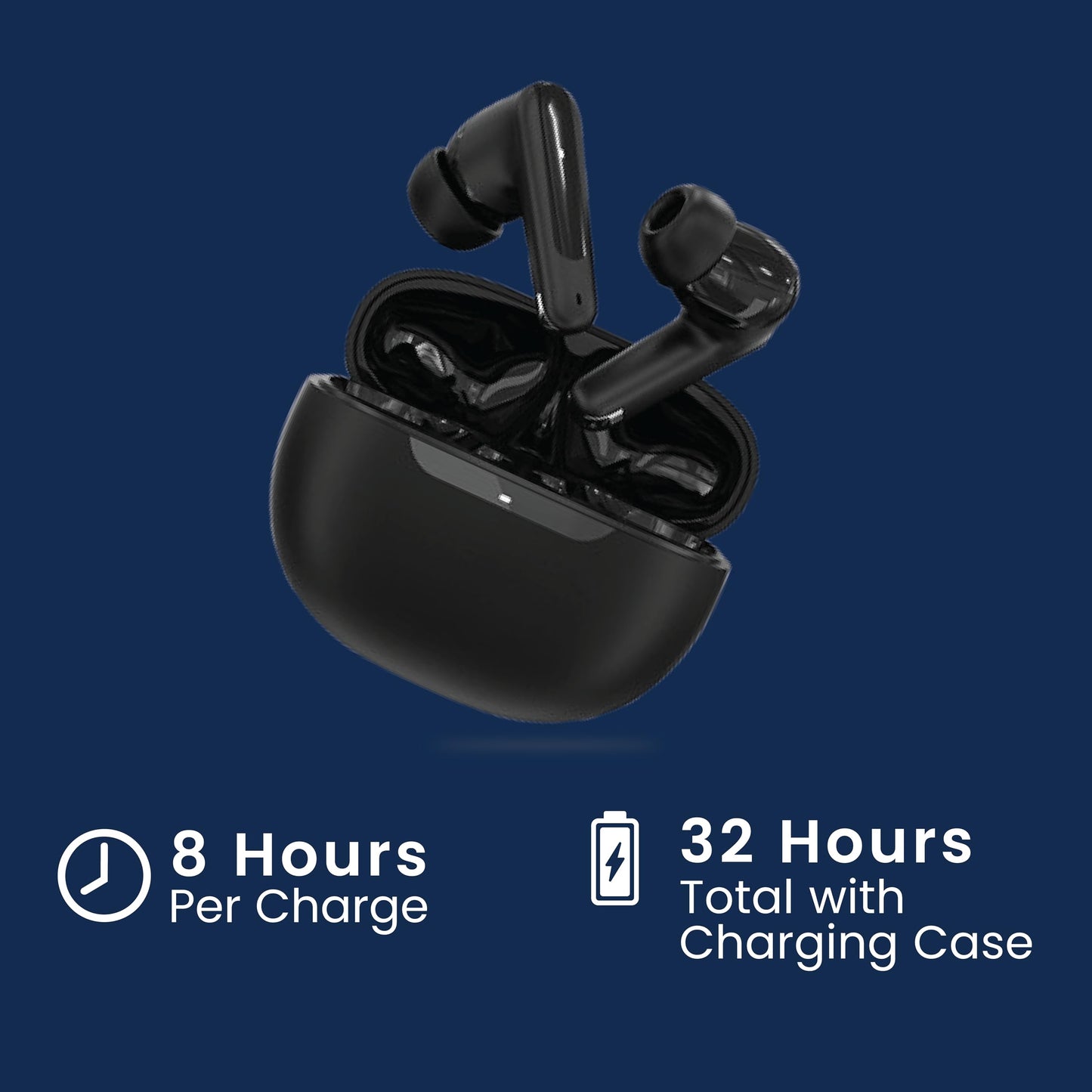 Scanmarker Bluetooth Wireless Earbuds with Microphone, 8 Hours Playtime, 32 Hours Total with Charging Case