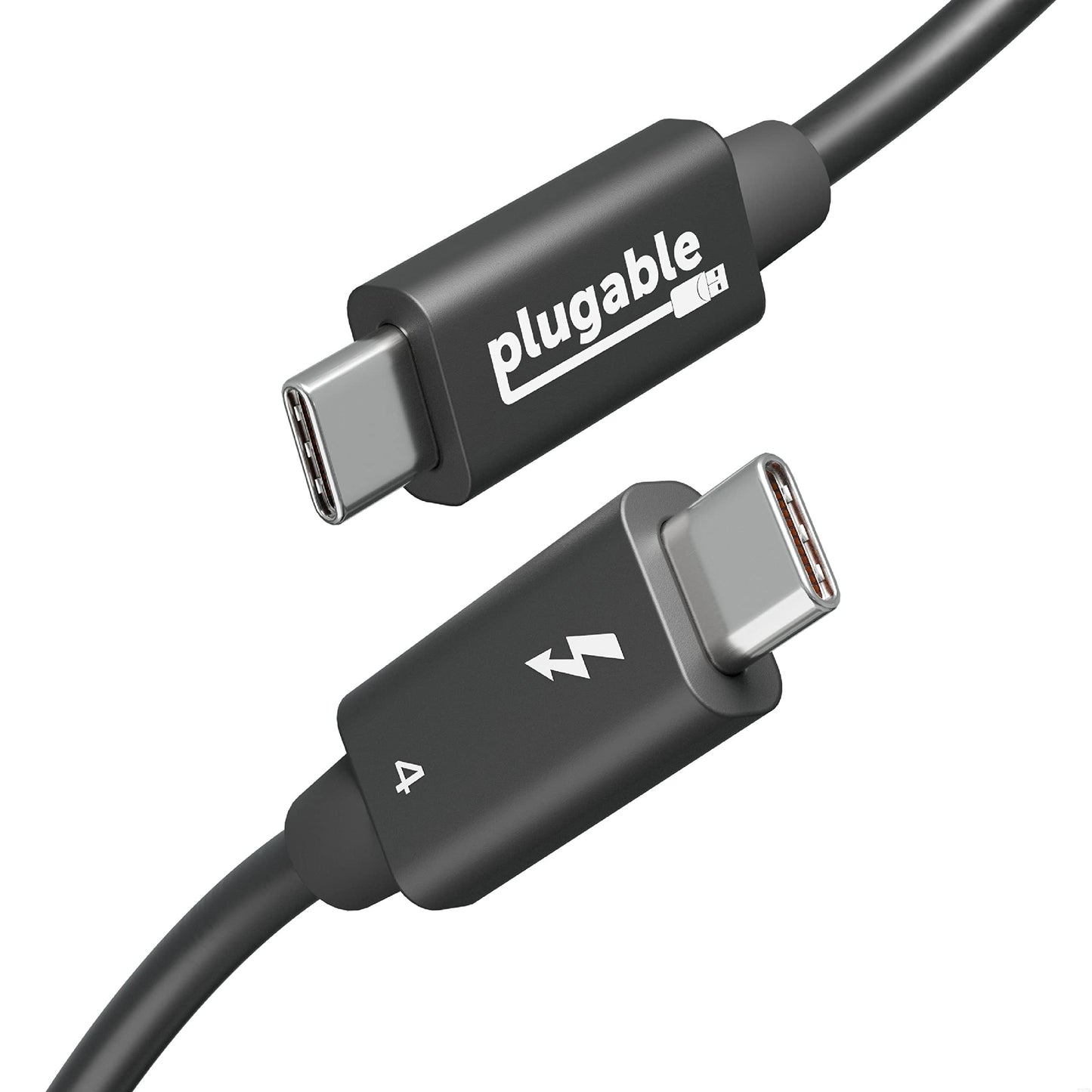 Plugable Thunderbolt 4 Cable 240W EPR Charging, 1M (3.3ft), Thunderbolt Certified, 40Gbps Data, Dual 4K or 1x 8K Display, Compatible with USB4