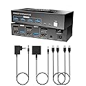 Dual Monitor HDMI DP KVM Switch, 2 Computers 4K60Hz Dual Monitor KVM Switches for Dual PC or Laptops,4 USB 3.0 Ports Support Extended/Copy Mode