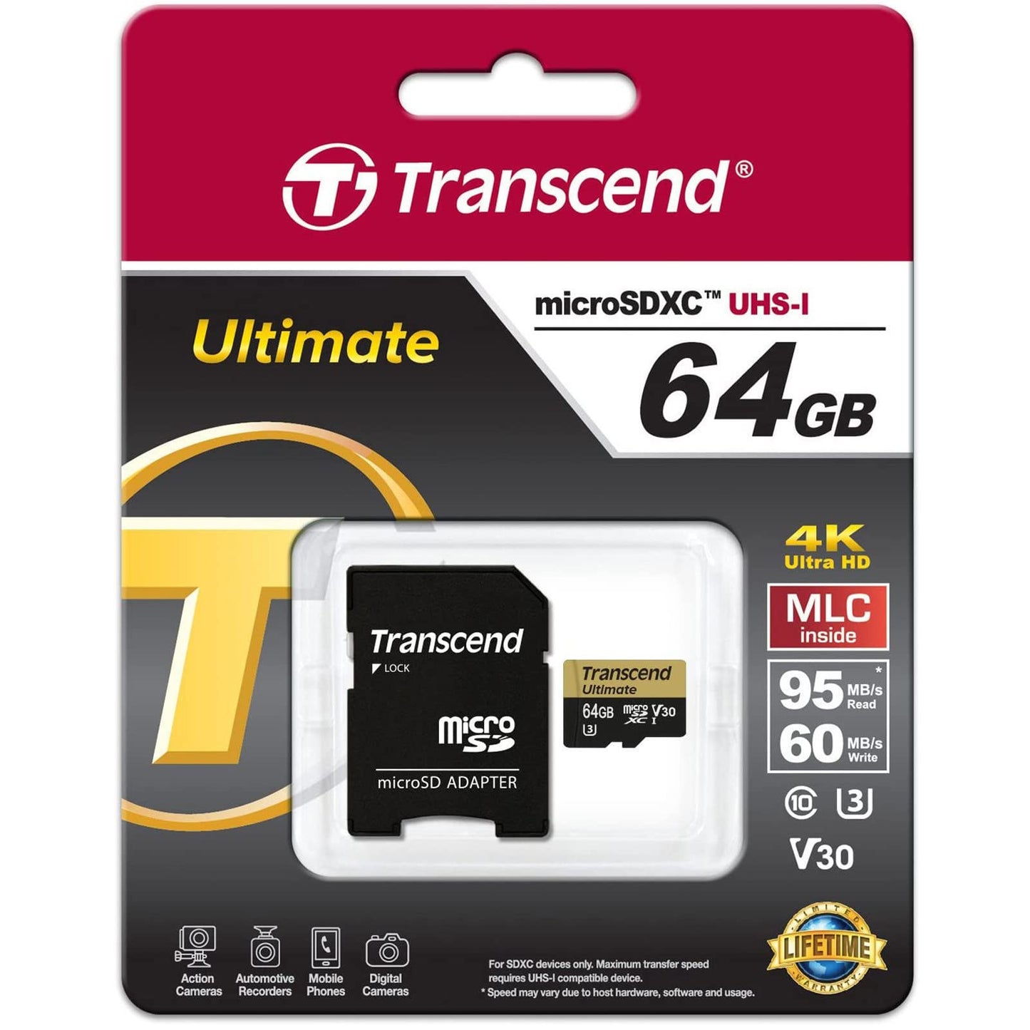Transcend Microsd Card UHS-I U3 V30 Compatible Series