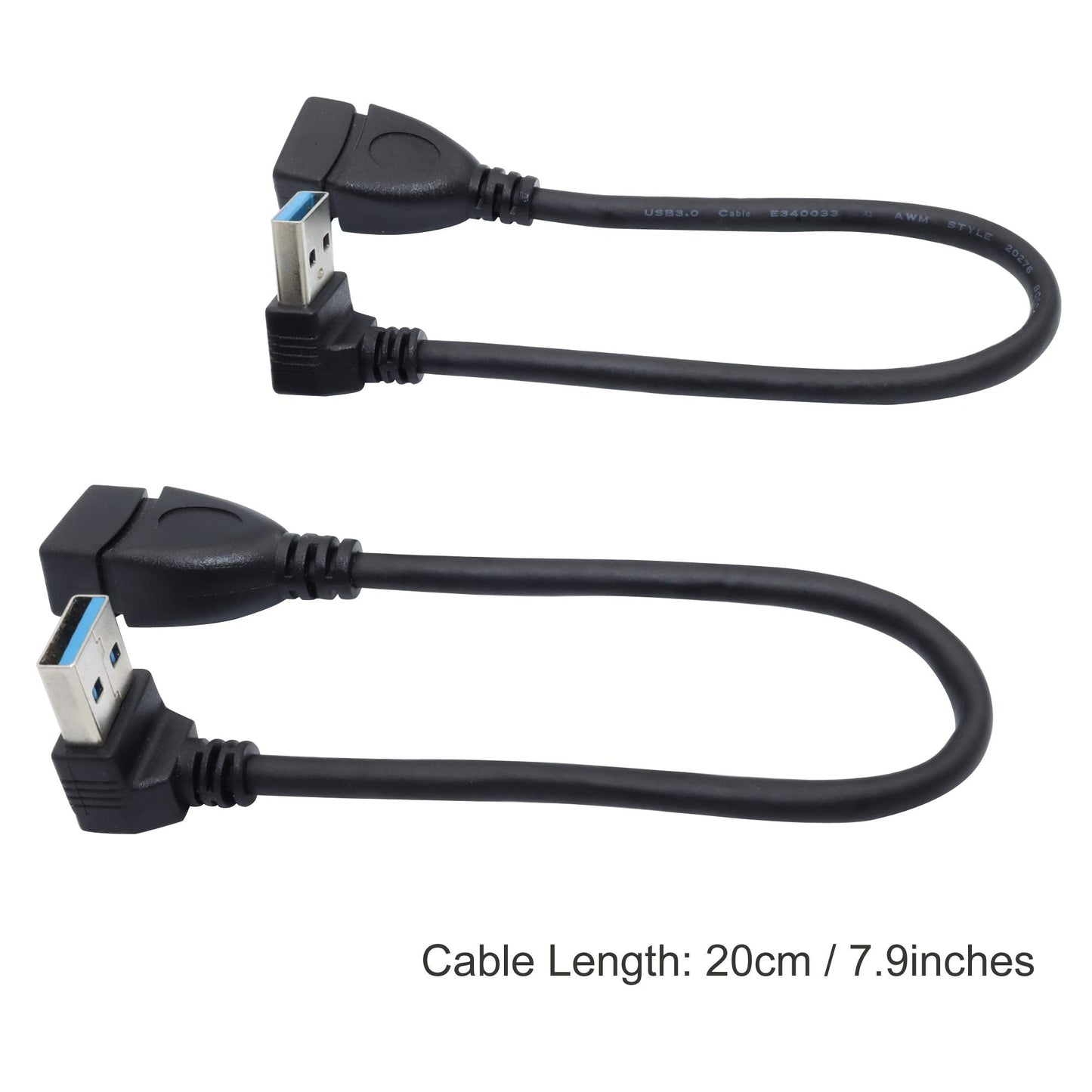 Chadou Male to Female Extension Cable - 2Pack USB 3.0 Male to Female Adapter 7.9inches (20cm)