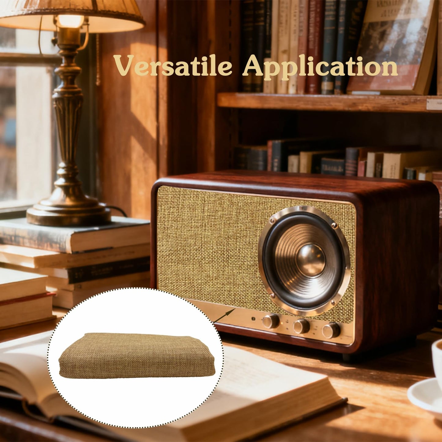 XFJYMXDM 19.7x57.5 Inch Linen Speaker Grill Cloth, Speaker Fabric Protective Dustproof Mesh Cloth, Stereo Grill Filter Fabric Mesh for Repair