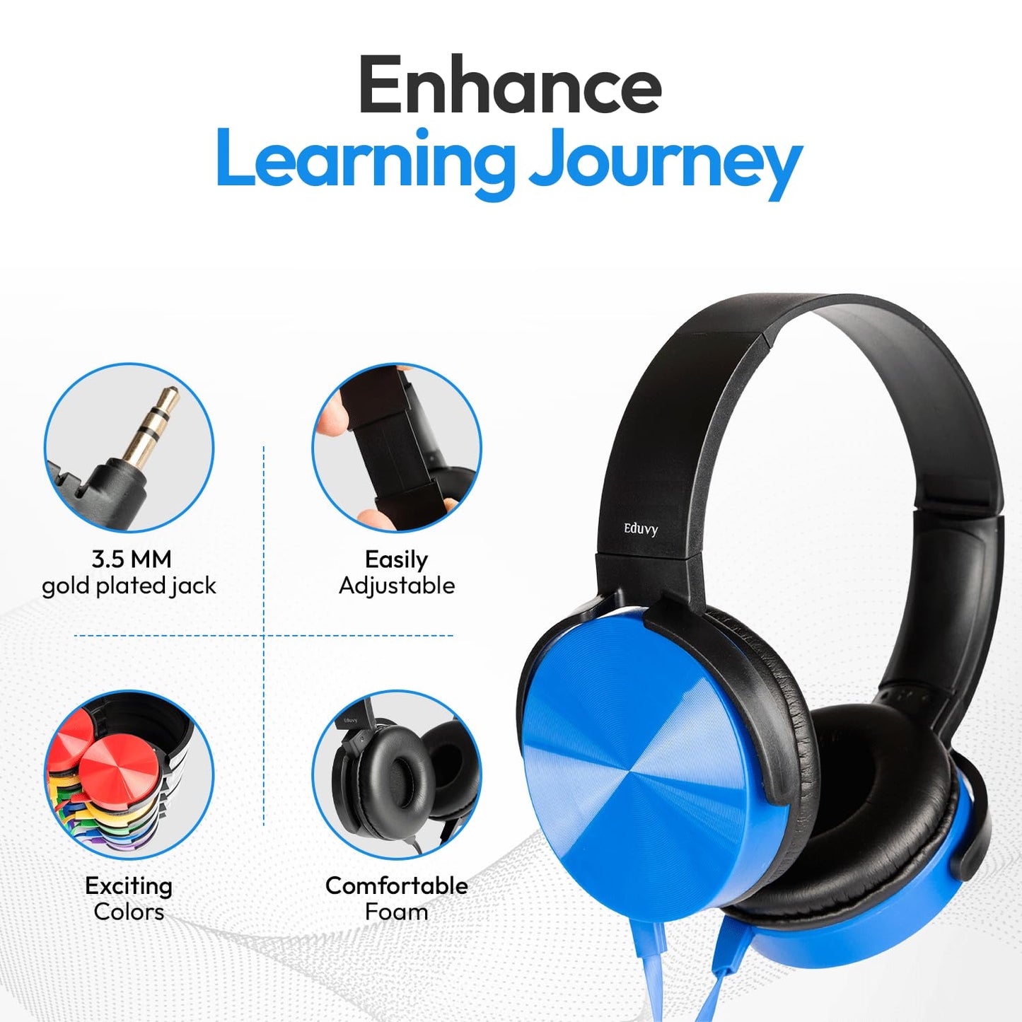 Eduvy Bulk Headphones for Classroom, 12 Pack Durable Wired School Headphones for Students. Teacher Must Haves Supplies from Elementary to College…