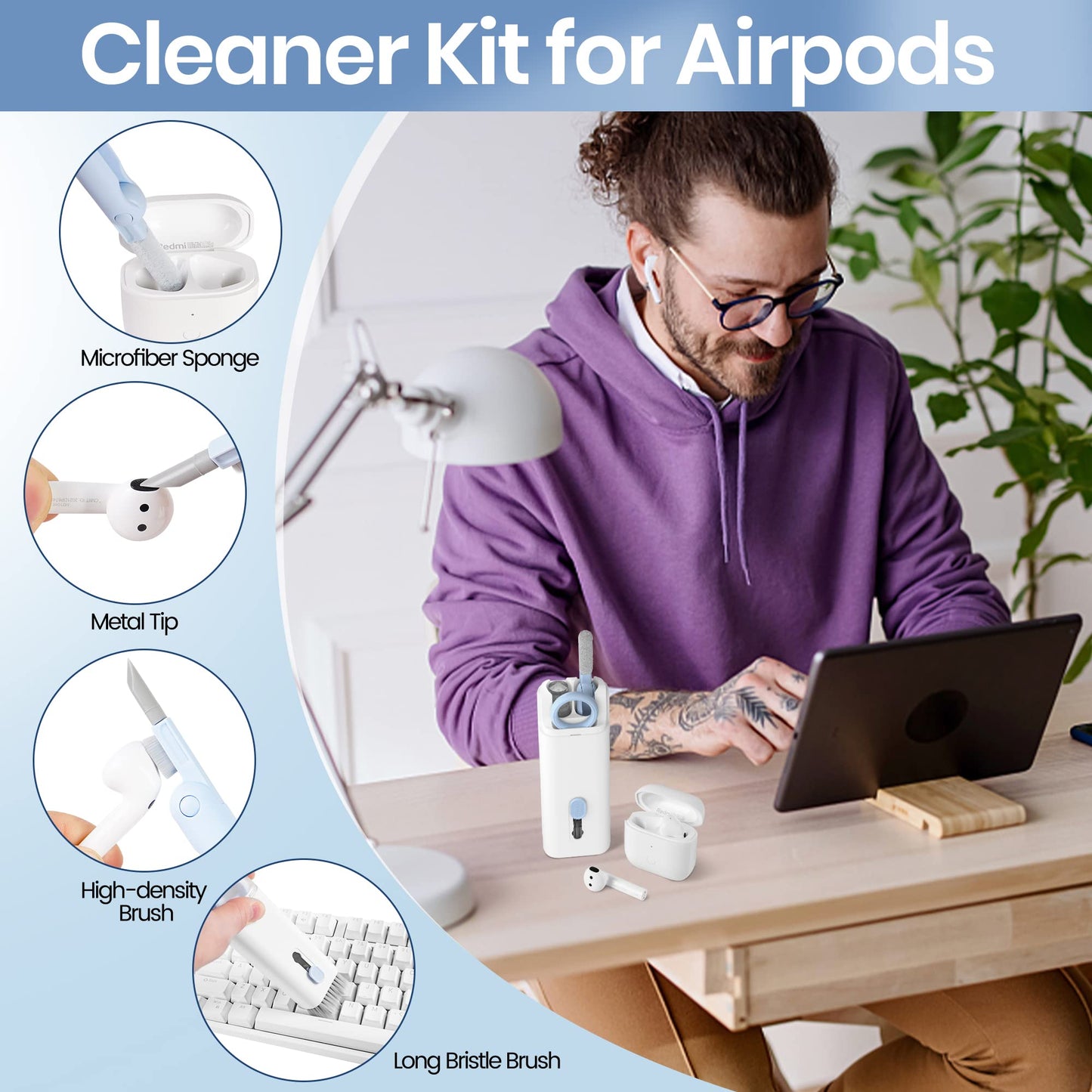 VUBOJO Laptop Screen Keyboard Earbud Cleaner Kit?Electronics Cleaning Tool for MacBook iPad iPhone Pro Cell Phone,airpod Cleaner kit,Computer Cleaning