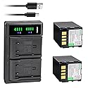 Kastar 2-Pack Battery + LTD2 Dual USB Charger Compatible with JVC GZ-MG30U GZ-MG30US GZ-MG31 GZ-MG31AC GZ-MG31U GZ-MG31US GZ-MG33 GZ-MG33EG GZ-MG37