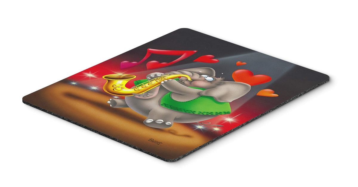 Caroline's Treasures APH0250MP Elephant Playing The Saxaphone Mouse Pad, Hot Pad or Trivet, Large, Multicolor