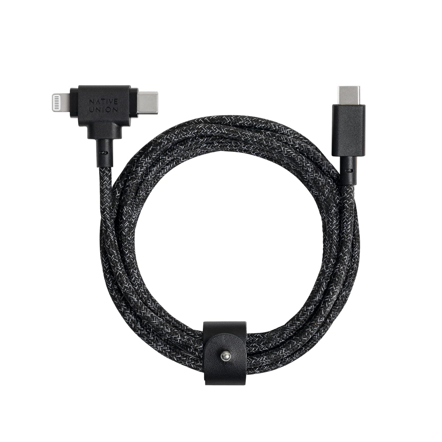 Native Union Belt Cable Duo - 5ft Ultra-Strong Braided Universal Charging Cable - Made with Recycled Materials - 2-in-1 Multi-Device MFi Certified…