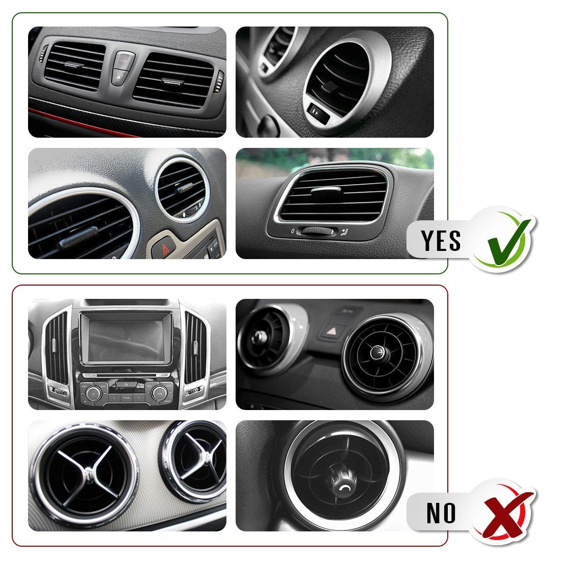 IFLASH Magnetic Mount, Aluminum Universal Air Vent Magnetic Car Mount Phone Holder, 360 Degree Rotation for Multi-Angle View, Cradle-Less Car Phone