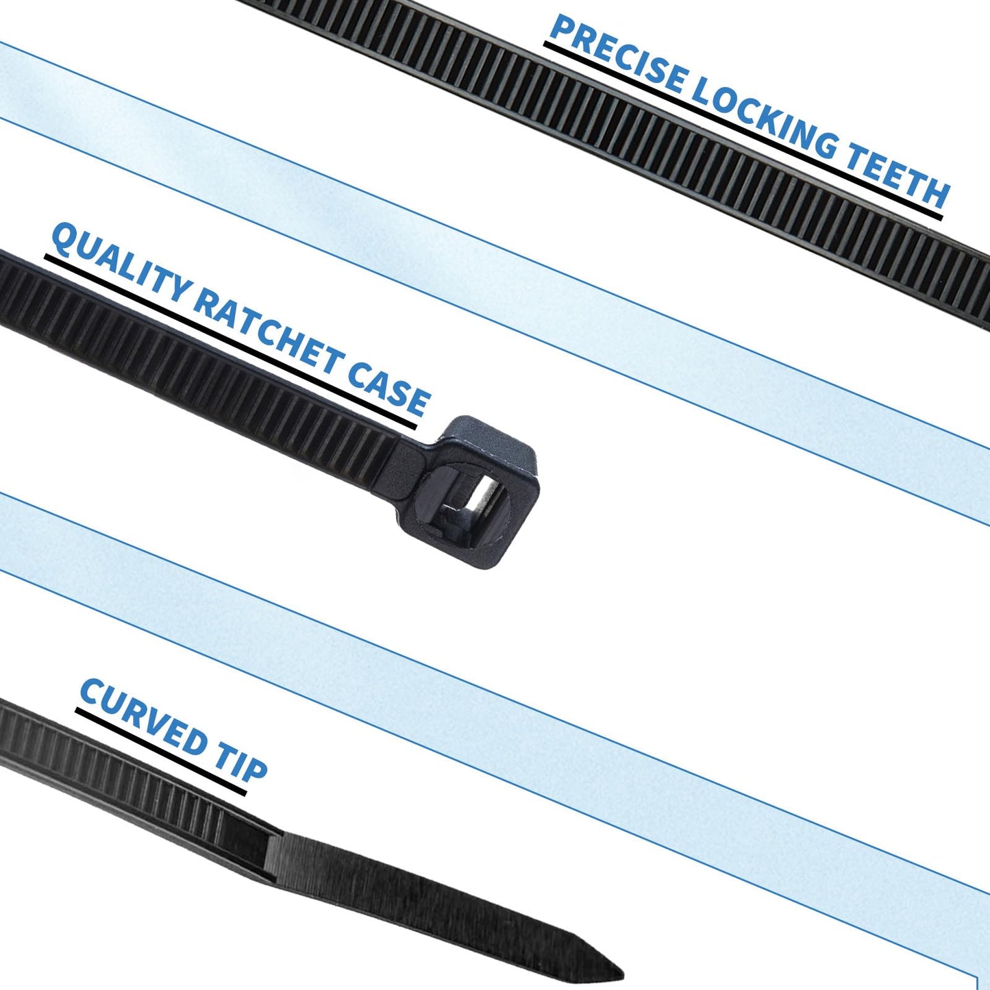 CENTROPOWER Zip Ties 12 Inch 100 Pack Heavy Duty 50 Lbs Tensile Strength - UV Resistant Self-Locking Black Nylon Cable Ties for Indoor and Outdoor