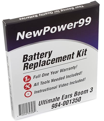 NP99sp Battery Replacement Kit for Ultimate Ears Boom 3 984-001350 with Tools, Video Instructions and Long Life Battery from NewPower99
