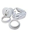 Desktop Power Grommet Outlet Data Center, 2" or 3" Hole No Drilling Required, 1 Outlet W/ 2 USB Ports (WHITE- 2" (No Drilling Required- 6ft Power