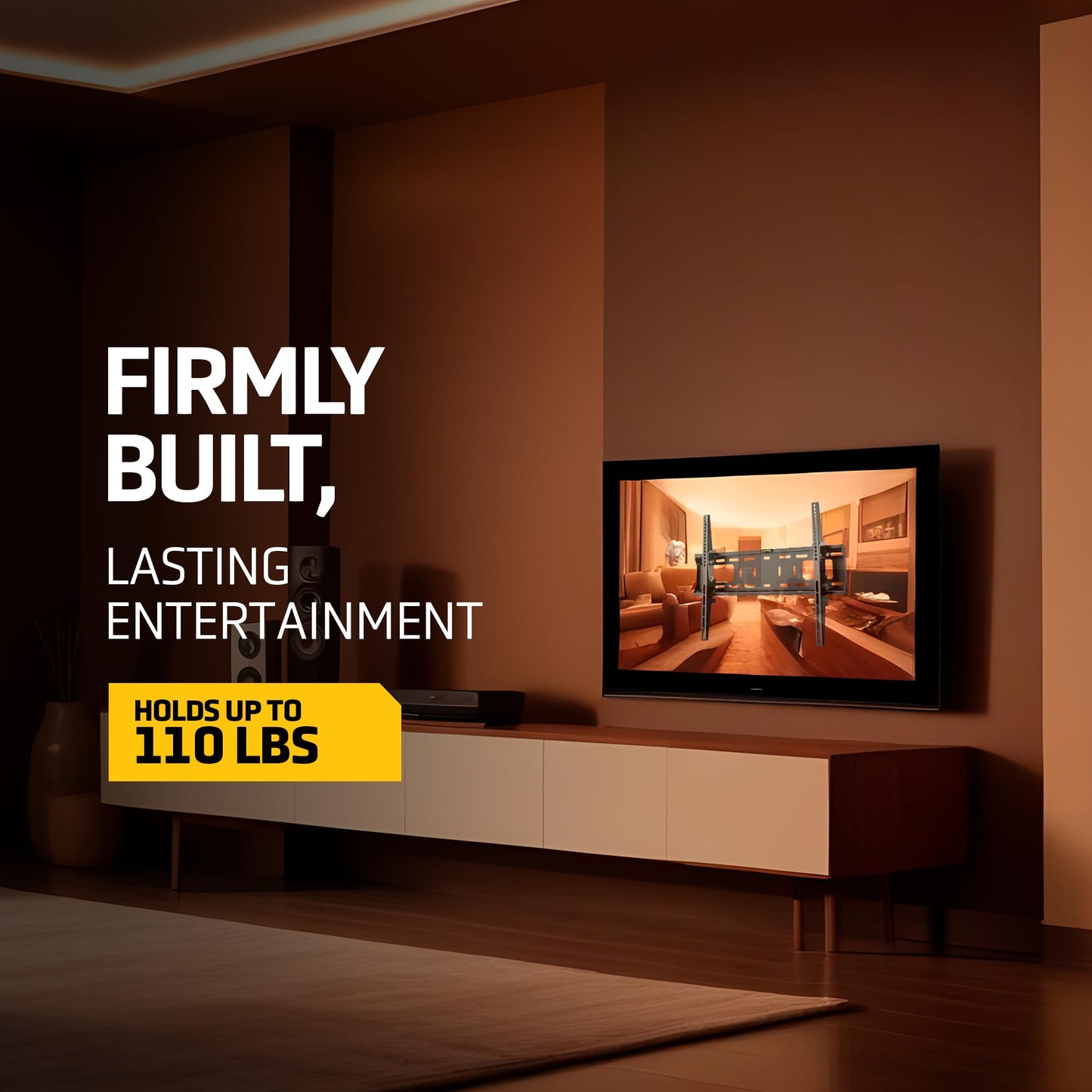 LionBeam™ Heavy-Duty TV Wall Mount for 37?-70? Screens Ultra-Slim Design, Strongly Holds up to 110lb, Universal Mount max VESA 400×600mm, Superior Low