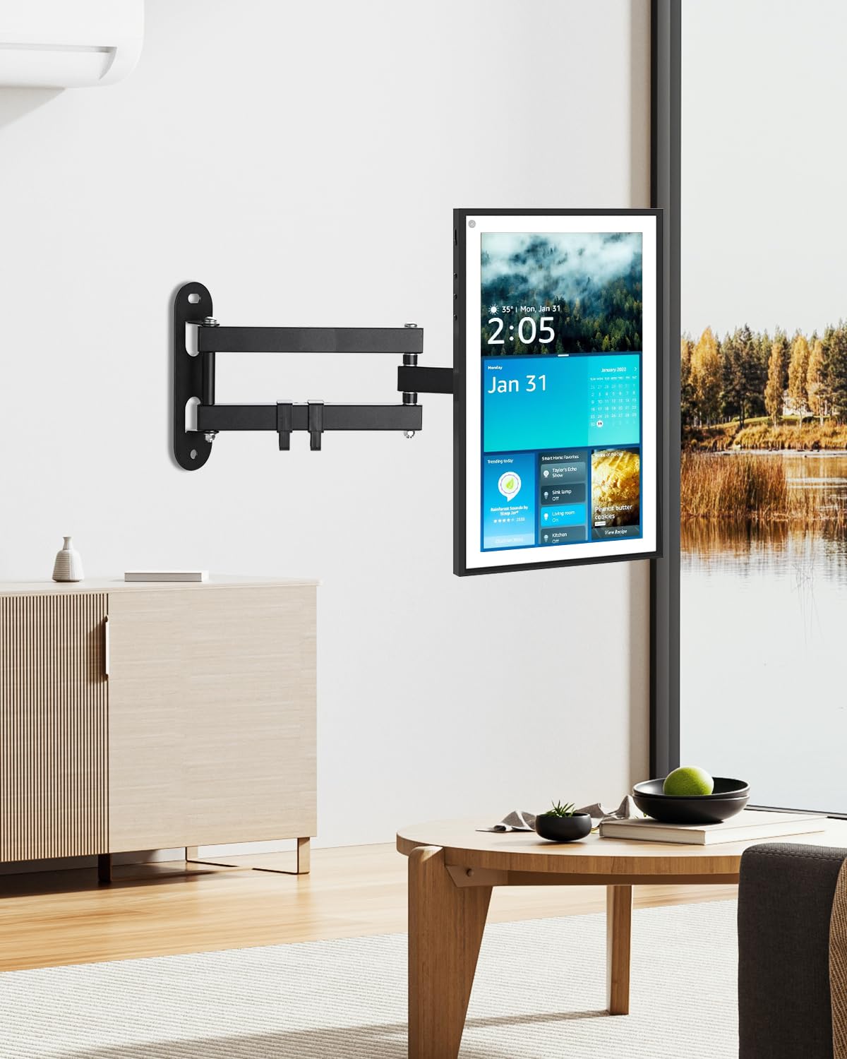 UBeesize Wall Mount for Echo Show 21 and Echo Show 15, Full-Motion Extendable 360° Swivel & 270° Tilt Bracket for Alexa Show 21 &15 - Heavy-Duty, Easy