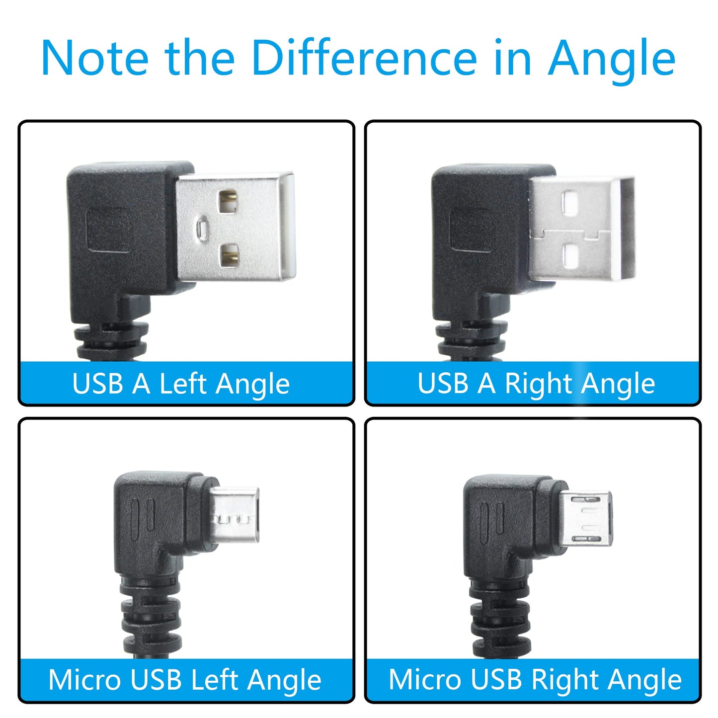 Maixbomr 90 Degree Micro USB Cable,25cm USB A Left Angle to Micro USB Left Angle Charging and The Data Transfer,for Phone and Dash
