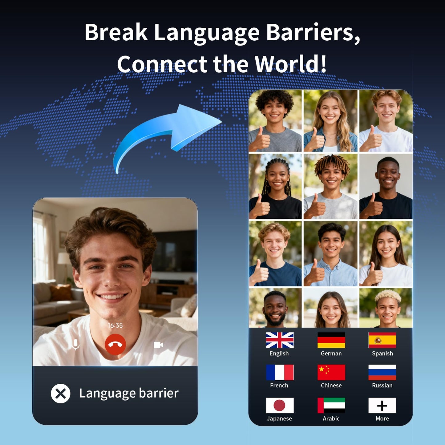 Ai Translation Earbuds, 198+ Languages Two-Way Translator Headphones Real Time, Audifonos Traductores Inglés Español, 4-in-1 Language Translation