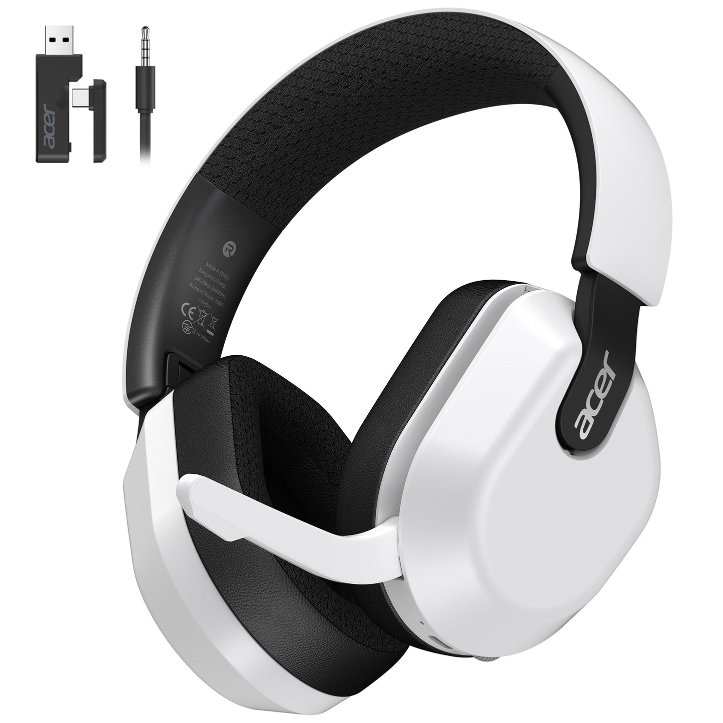 acer Wireless Gaming Headset for PS5/PS4, PC, Mac, 2.4GHz & Bluetooth 6.0 Gaming Headphone with Flip-to-Mute Mic, Lightweight Glasses-Friendly, 70H
