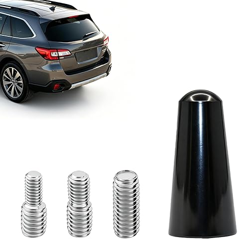 Universal 1.2 Inch Car Antenna Delete Replacement, AM/FM Roof Mount Radio Antenna Mast, Aluminum Short Antenna with M4 M5 M6 Threaded Adapters