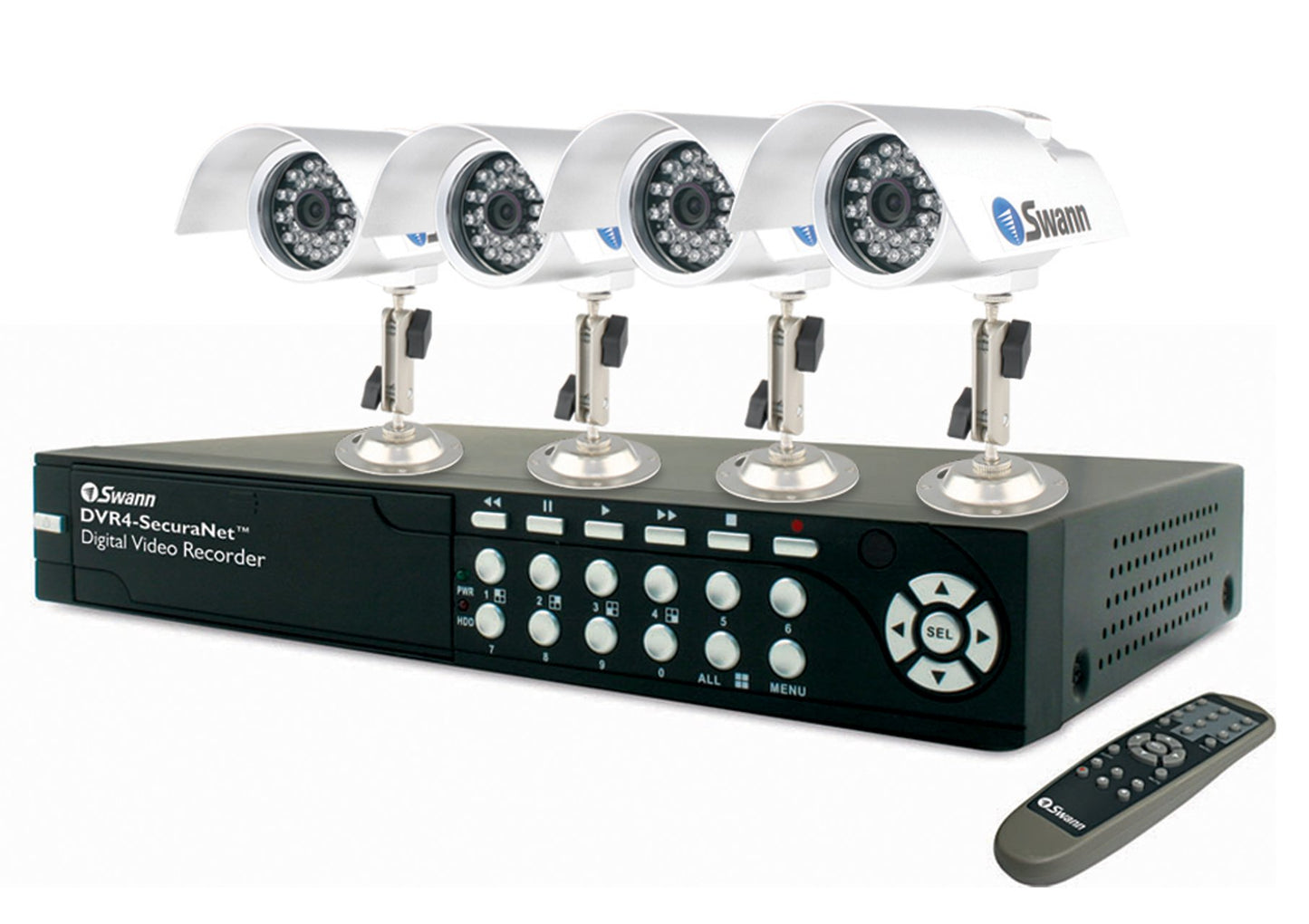 DVR4-SecuraNet Maxi Day/Night Kit - 4 Channel Digital Video Recorder with Networking & 4 Maxi Day/Night Cams
