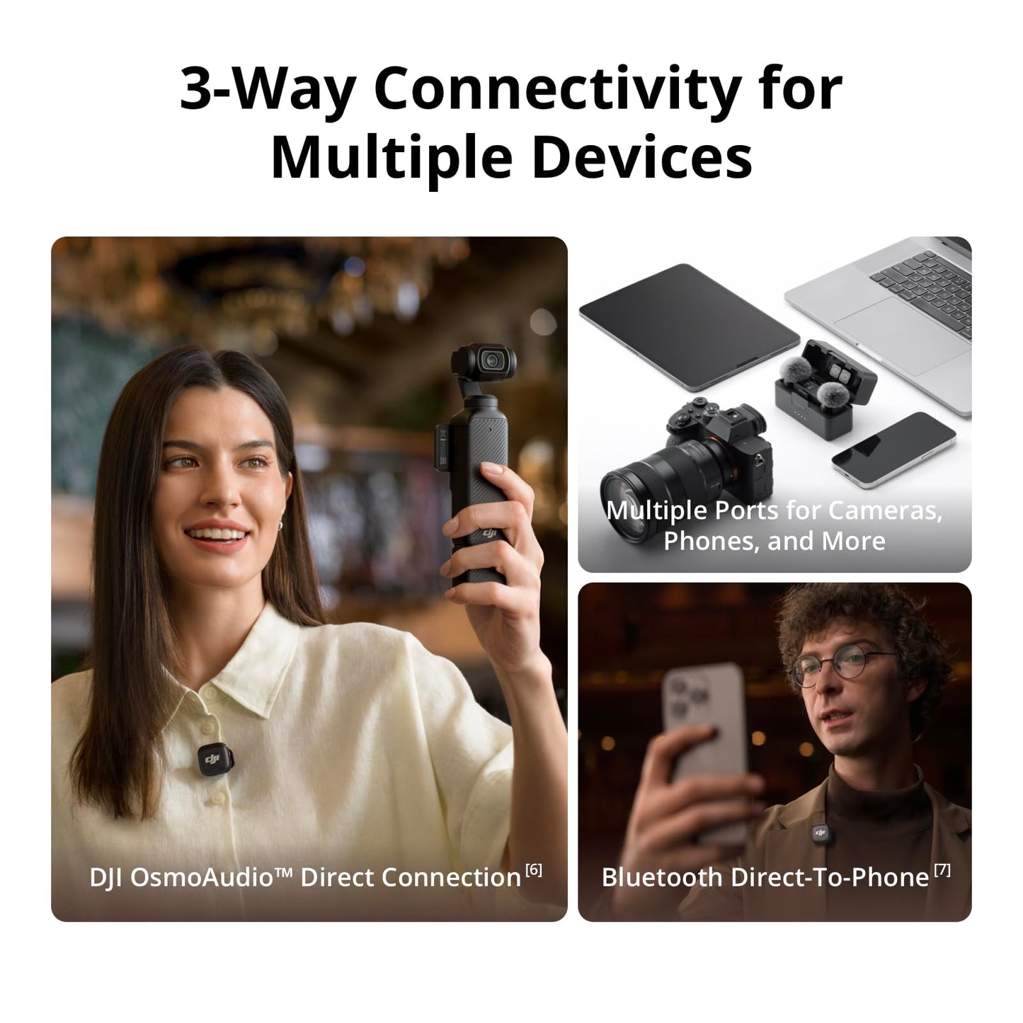 DJI Mic 3 (1 TX + 1 RX), Wireless Lavalier Mic for iPhone/Camera/Android, Ultralight, Extended Operating Time & Fast Charging, 1312ft (400m)
