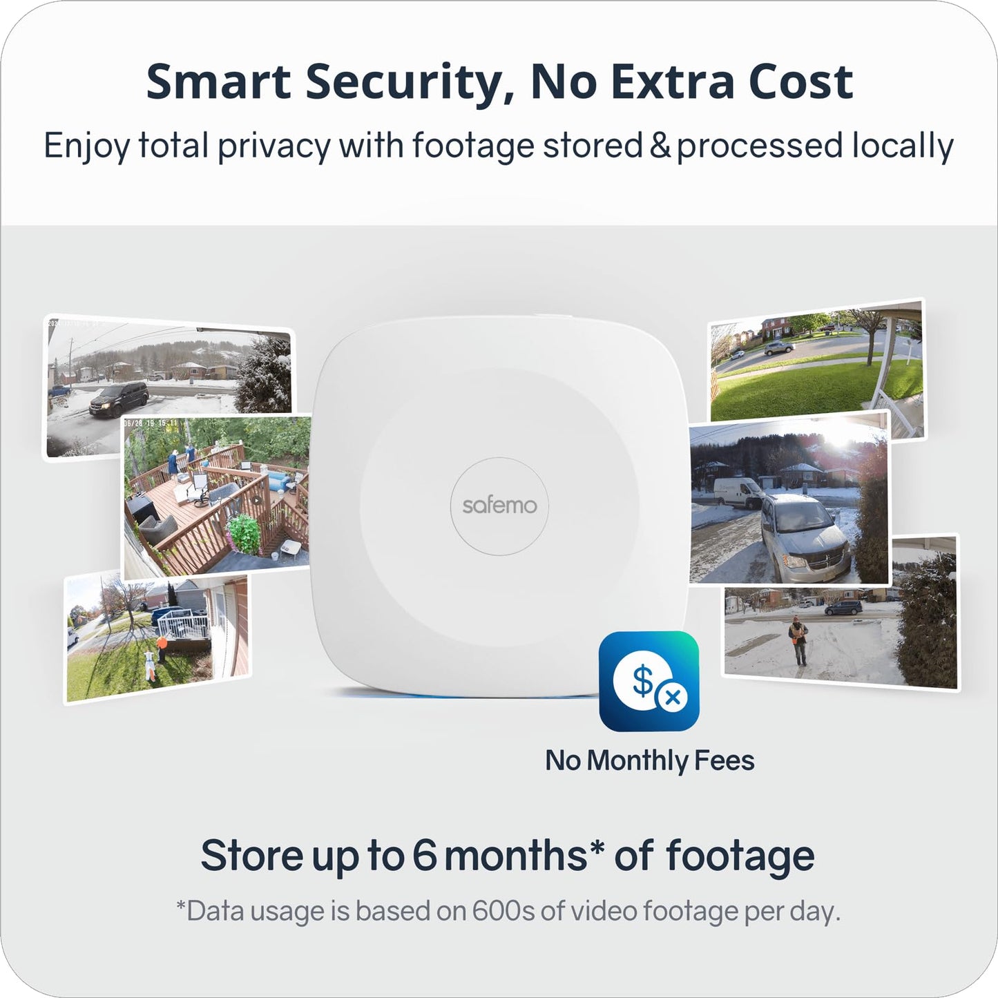 Safemo 4K Security Cameras Wireless Outdoor/Indoor, Battery Cameras for Home Security, No Monthly Fees, 32G Local Storage, Advanced AI, 5W Solar