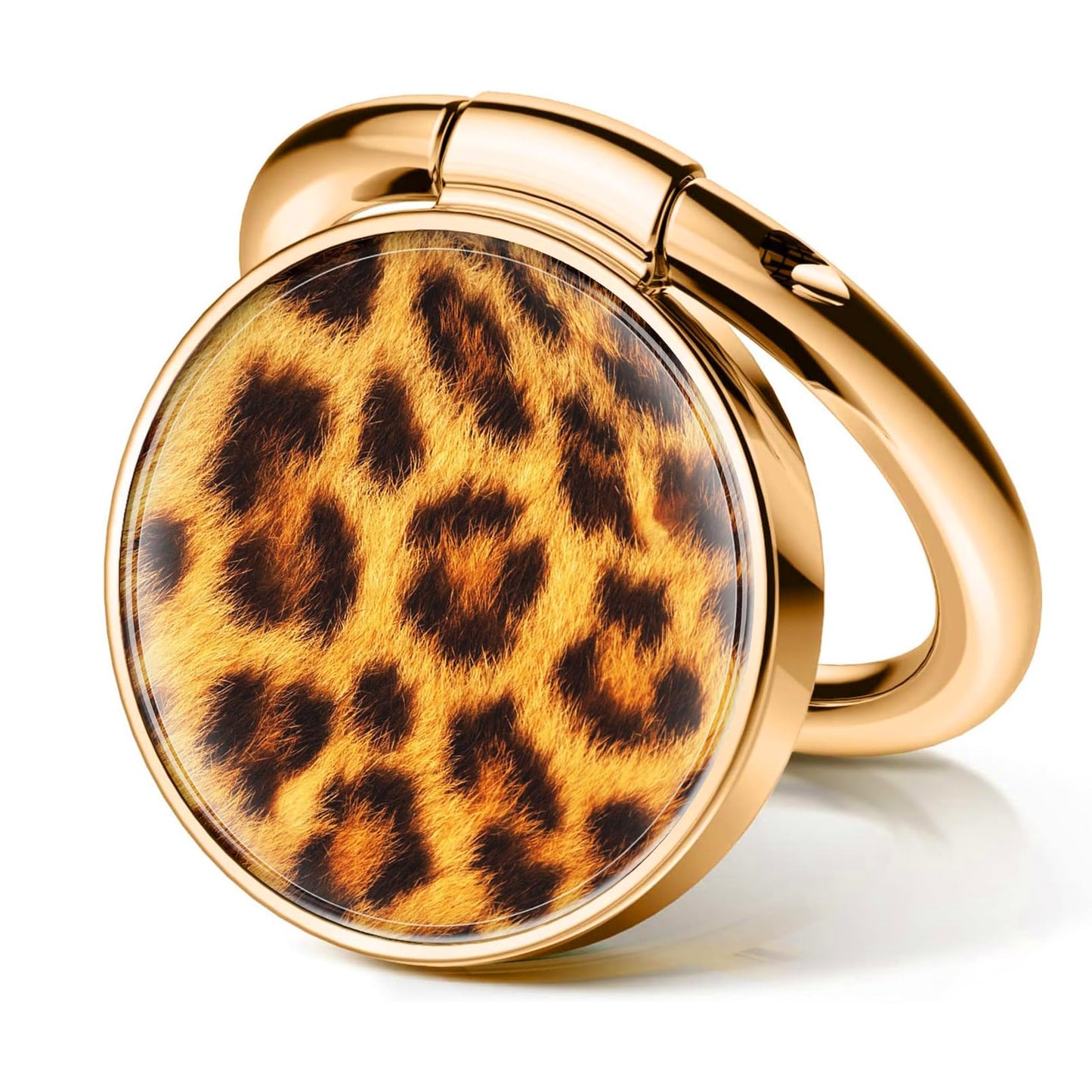 CVNBFJI Cell Phone Ring Holder, 360 Degree Rotation Cute Phone Ring Grip Stand, Funny Kickstand Accessories for Phones Luxury Brown Leopard