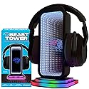 Feastables Beast Tower MrBeast Gaming Headphone Stand | RGB Light Display with Infinity Mirror Effect and Logo | Universal Headset Holder; USB…