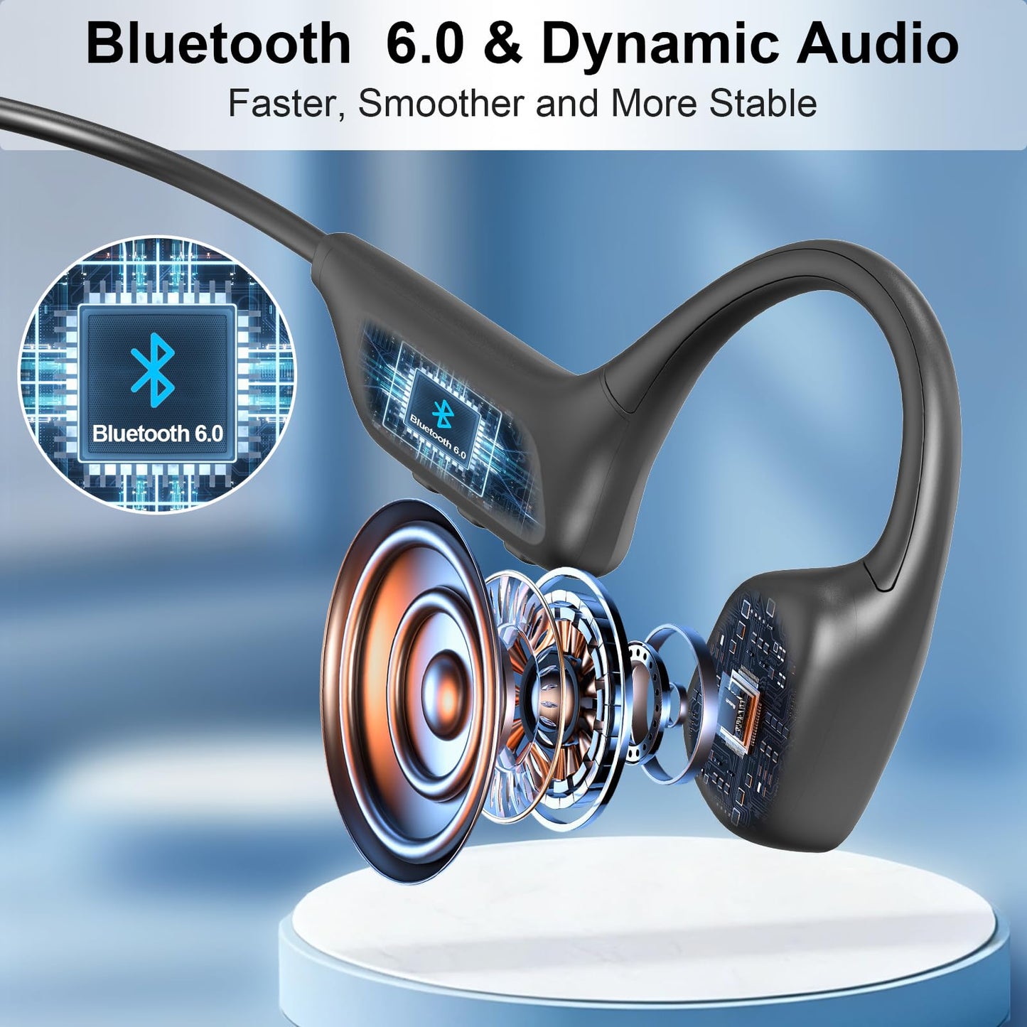 Fanisic 2026 Latest Swimming Headphones/Earbuds, Bluetooth 6.0 & MP3 with 32GB Memory IPX8 Waterproof Bone Conduction Headphones, Underwater Open Ear…
