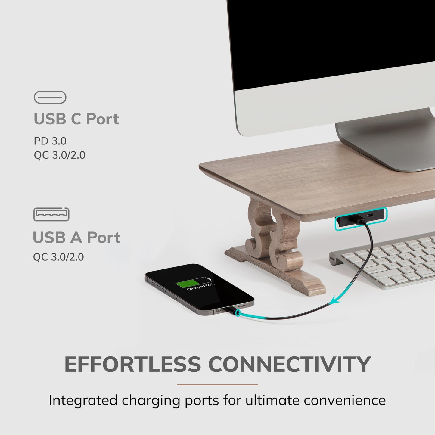 Anji Mountain Monitor Stand - Desktop Organizer & Laptop Riser, Ergonomic Monitor Riser, Space-Saving Monitor Stand for Desk, Durable Construction