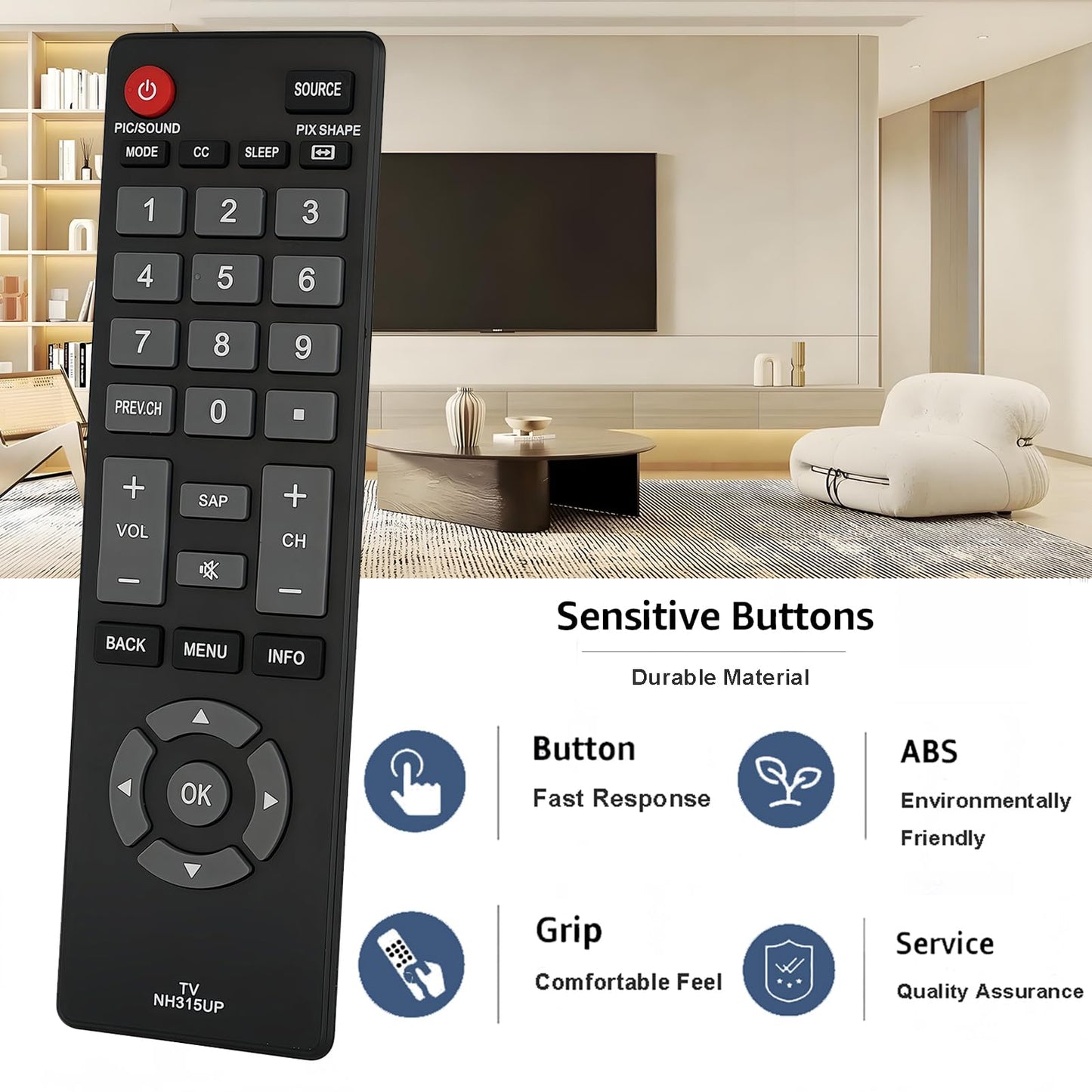 NH315UP Universal Replacement Remote Control Compatible for Sanyo TV