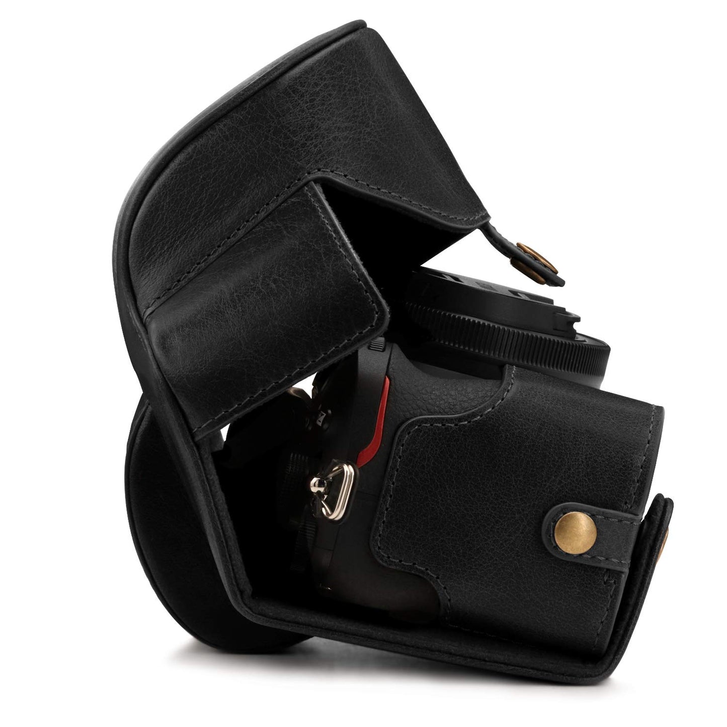 MegaGear MG1813 Ever Ready Genuine Leather Camera Case Compatible with Nikon Z50 (16-50mm) - Black