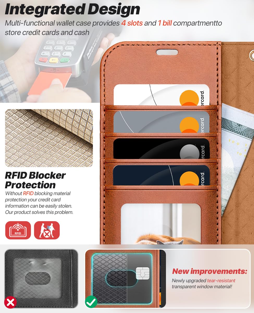 OCASE for iPhone 17 Pro Max Detachable Wallet Case with Card Holder, 2 in 1 PU Leather Flip Folio with RFID Blocking Stand Wrist Strap Shockproof