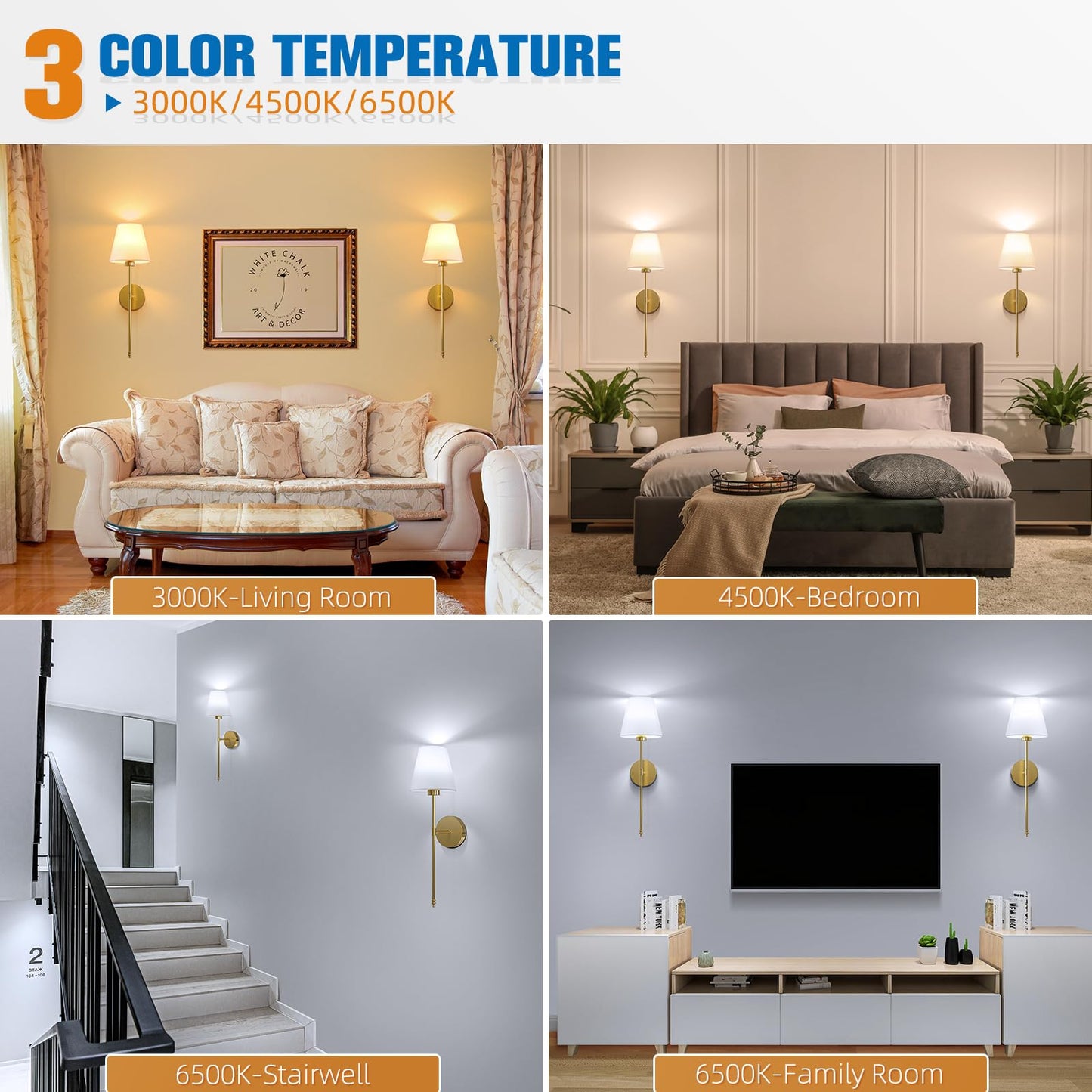NIORSUN Battery Operated Wall Sconce Set of 2,Gold Rechargeable Wall Lights with 10400mAh Dimmable Bulbs and Remote,10 Colors Wireless Wall Lamps