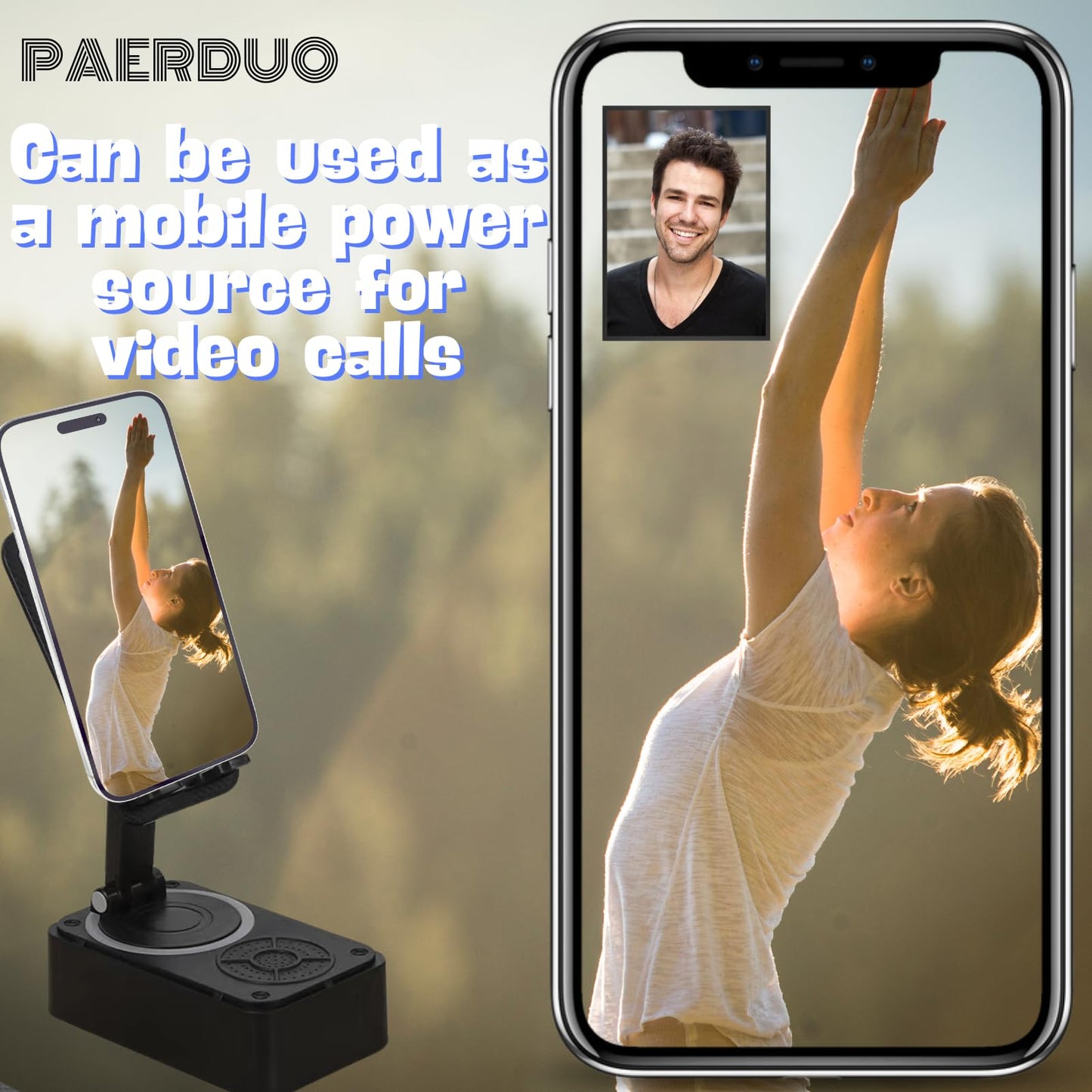 Cell Phone Stand with Wireless Bluetooth Speaker Equipped with Non-Slip Base and Convenient Charging Port with HD Surround Sound, Suitable for Home