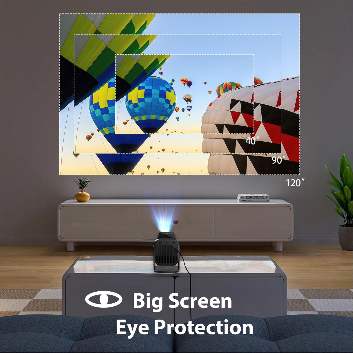Pryznal Smart 2025 New Projector 4K 1080P with Built in Apps, 500 ANSI WiFi 6 Bluetooth 5.0 Portable Outdoor Projector, Low Blue Light, Works
